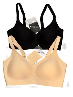 SheCurve Wireless Bra Bundle S Nude & Black Seamless Comfort Bras NWT